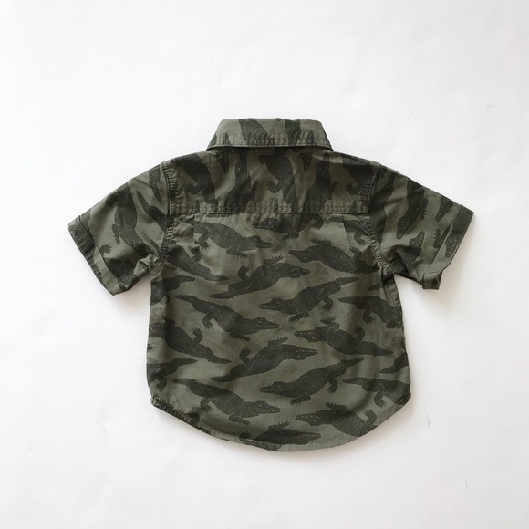 Old navy alligator print button down shirt EUC 3-6 - Picture 4 of 4